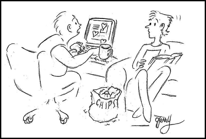 Engaged to Chatbot - a cartoon by Jerry Weiss