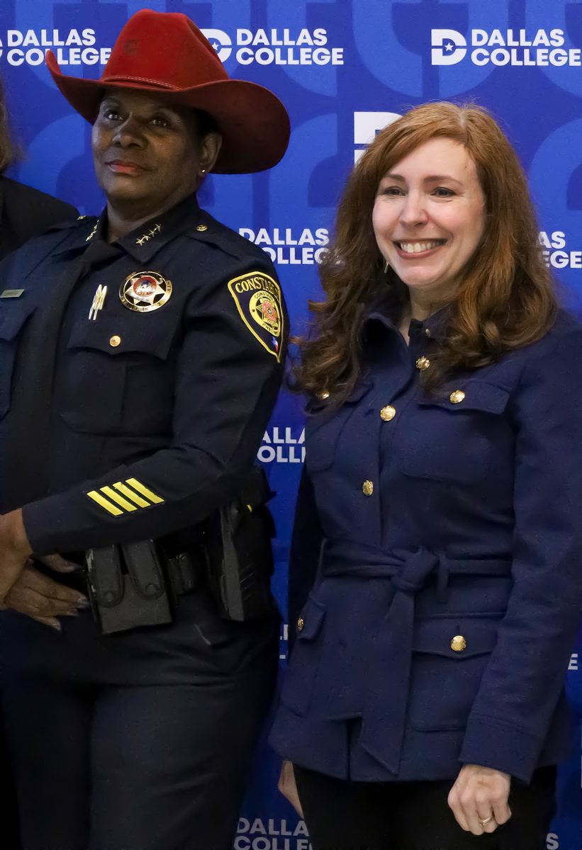 Constable Deanna Hammond, left, and U.S. Attorney Leigha Simonton at the Fentanyl and Violent Crime presentation at El Centro Campus.