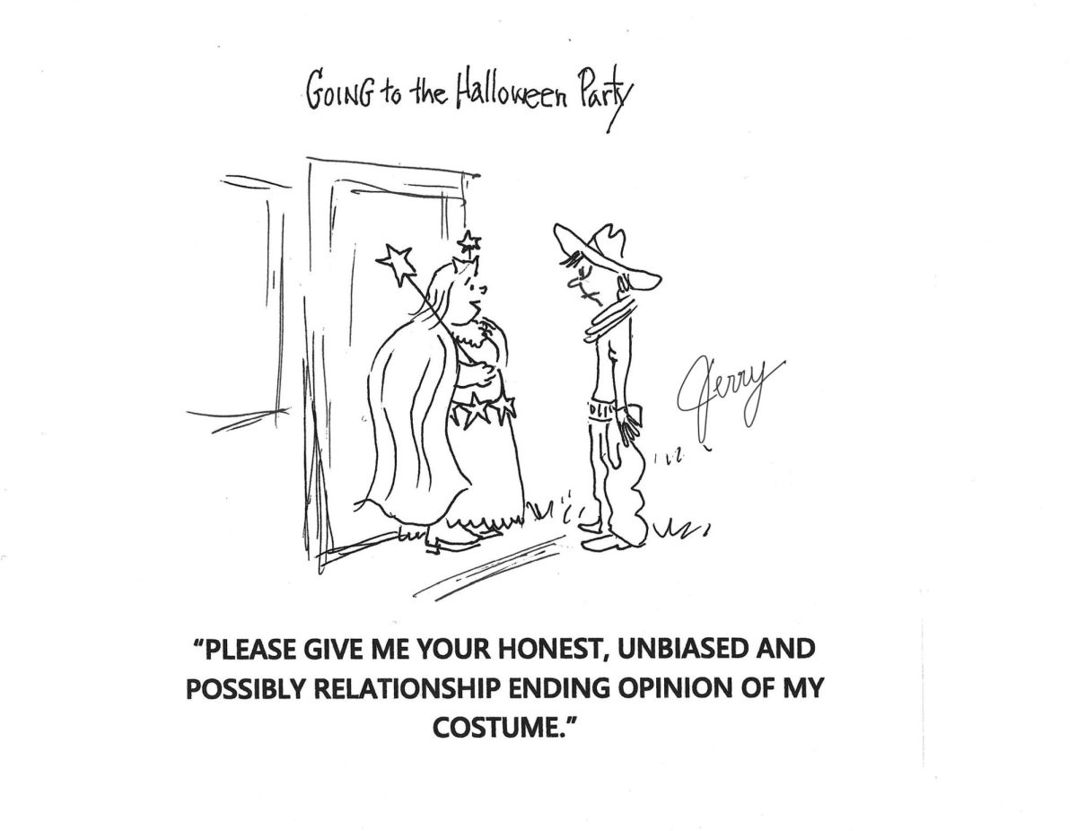 Going to the Halloween Party - a cartoon by Jerry Weiss