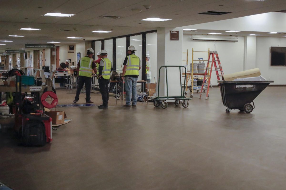 Christman Facility Solutions’ staff members working on the renovation in El Paso Hall.