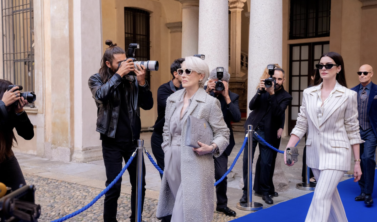Meryl Streep (left) and Anne Hathaway in ‘The Devil Wears Prada 2.’